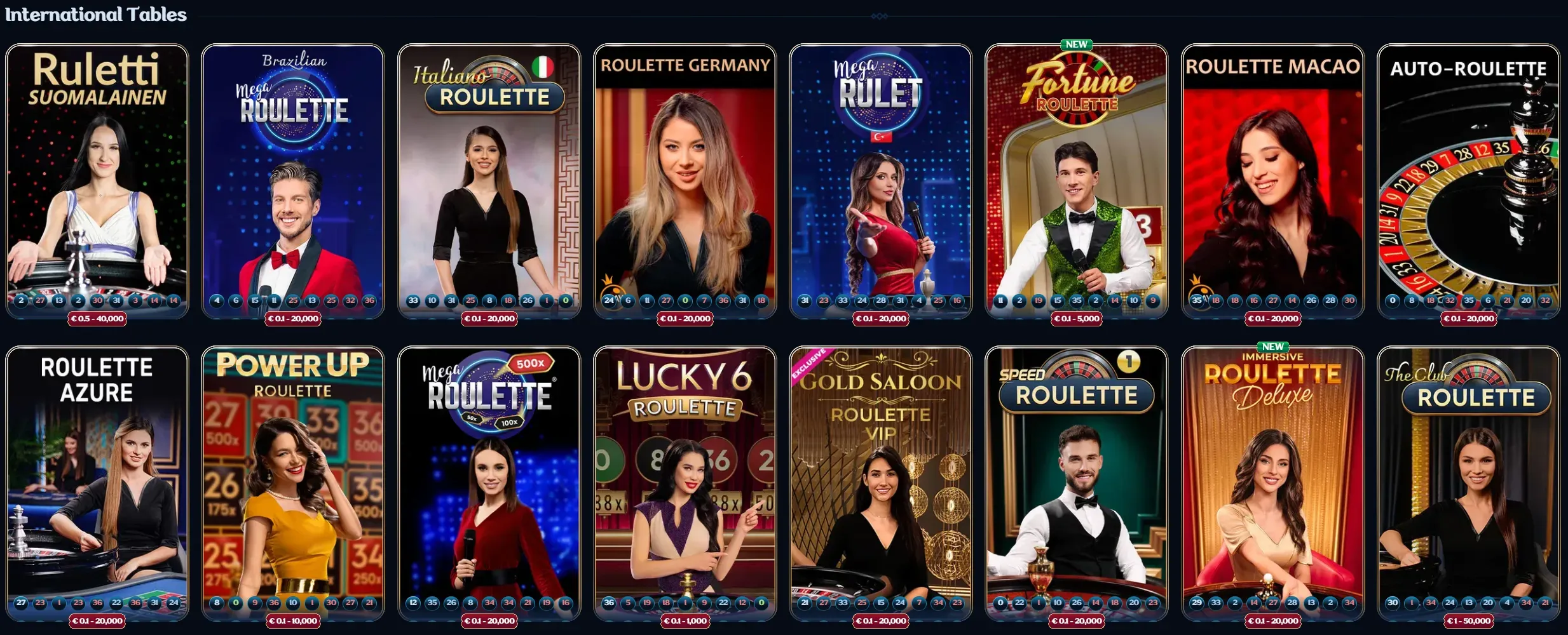 millioner casino international tables